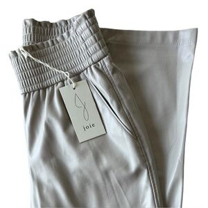 Joie NEW Smocked Waist Faux Champagne Vegan Leather Pull On Pants Size XS